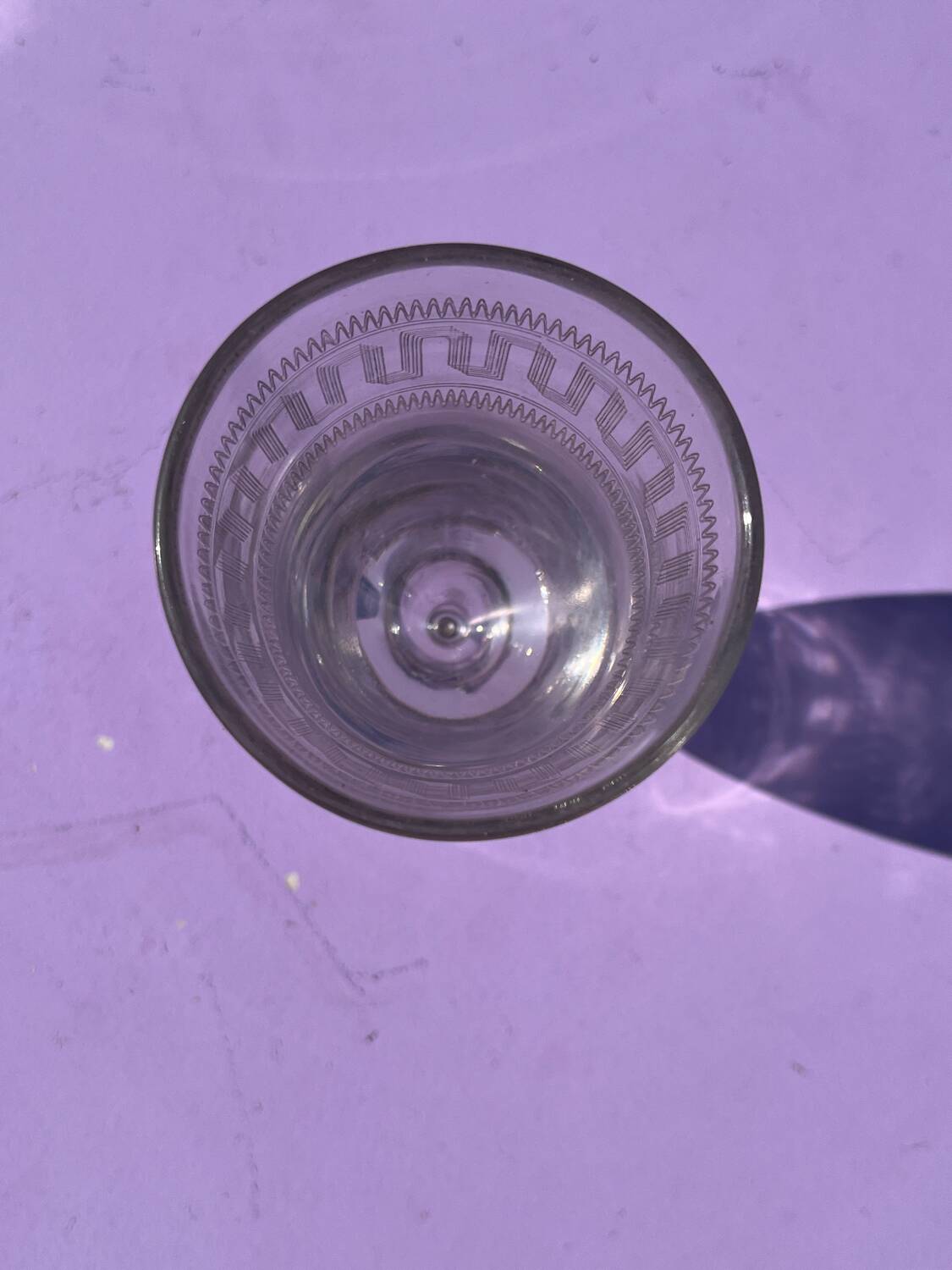 Antique engraved absinthe glass