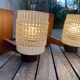 Pair of Scandinavian wall sconces in glass and teak, 1960s