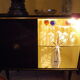 Bar furniture on formica wheels with mirror and lighting - 50s