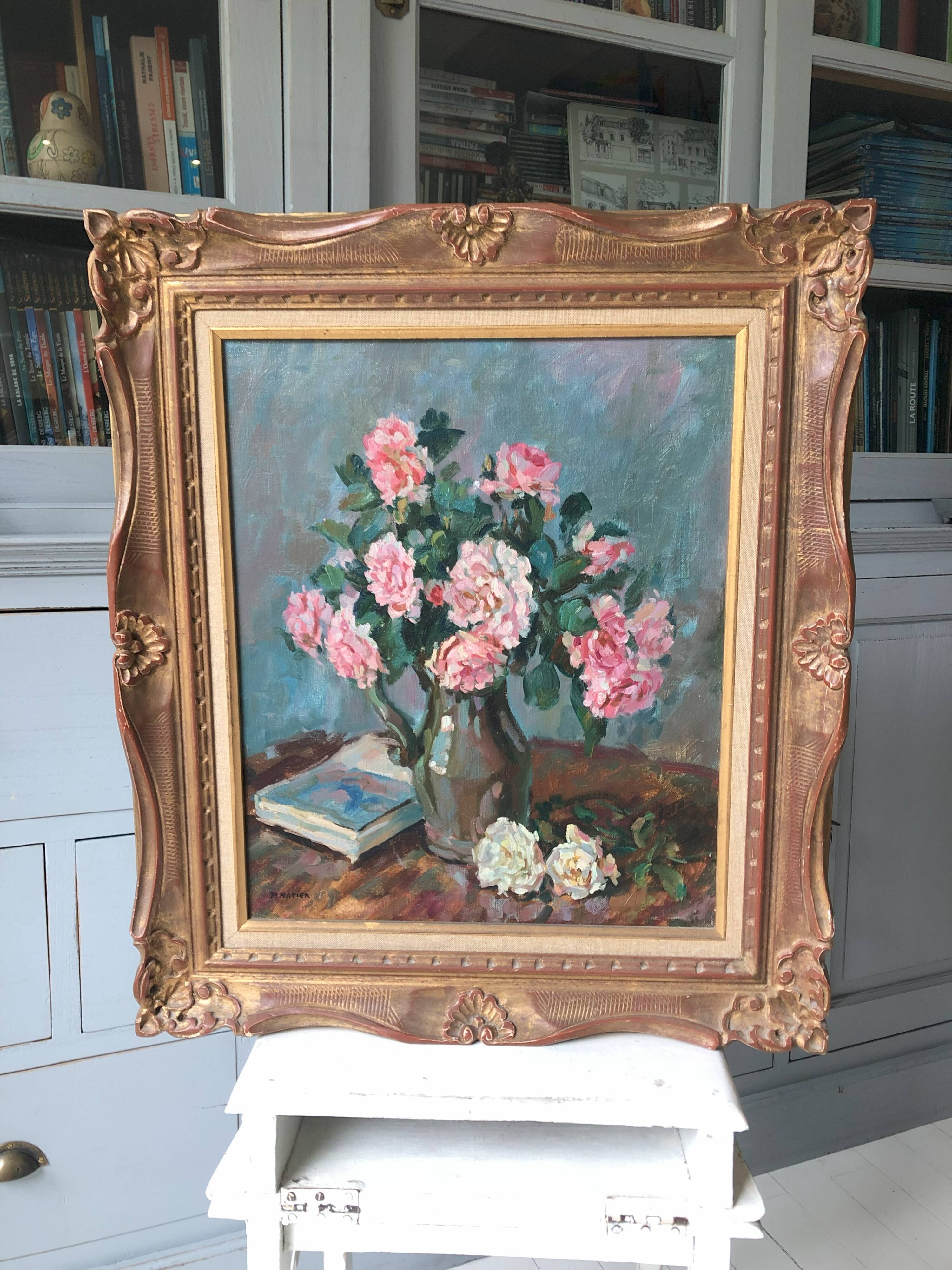 Still life bouquet of flowers oil painting