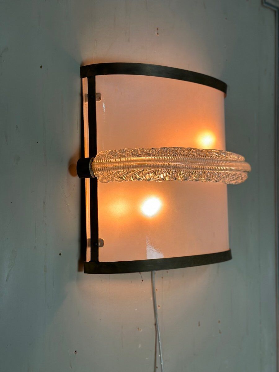 Pair of Venetian wall lights in Murano glass circa 1950
