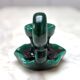 Beautiful vintage candle holder in green slip – glazed ceramic