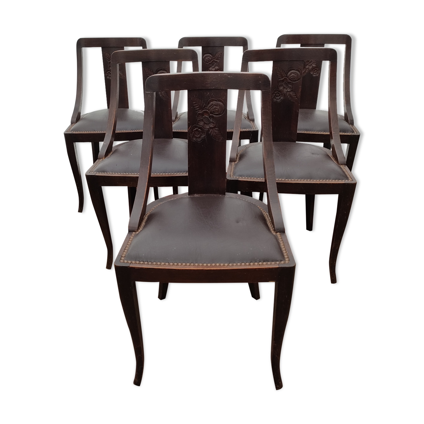 6 art deco period dining chairs