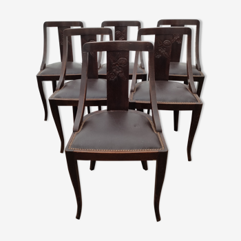 6 art deco period dining chairs