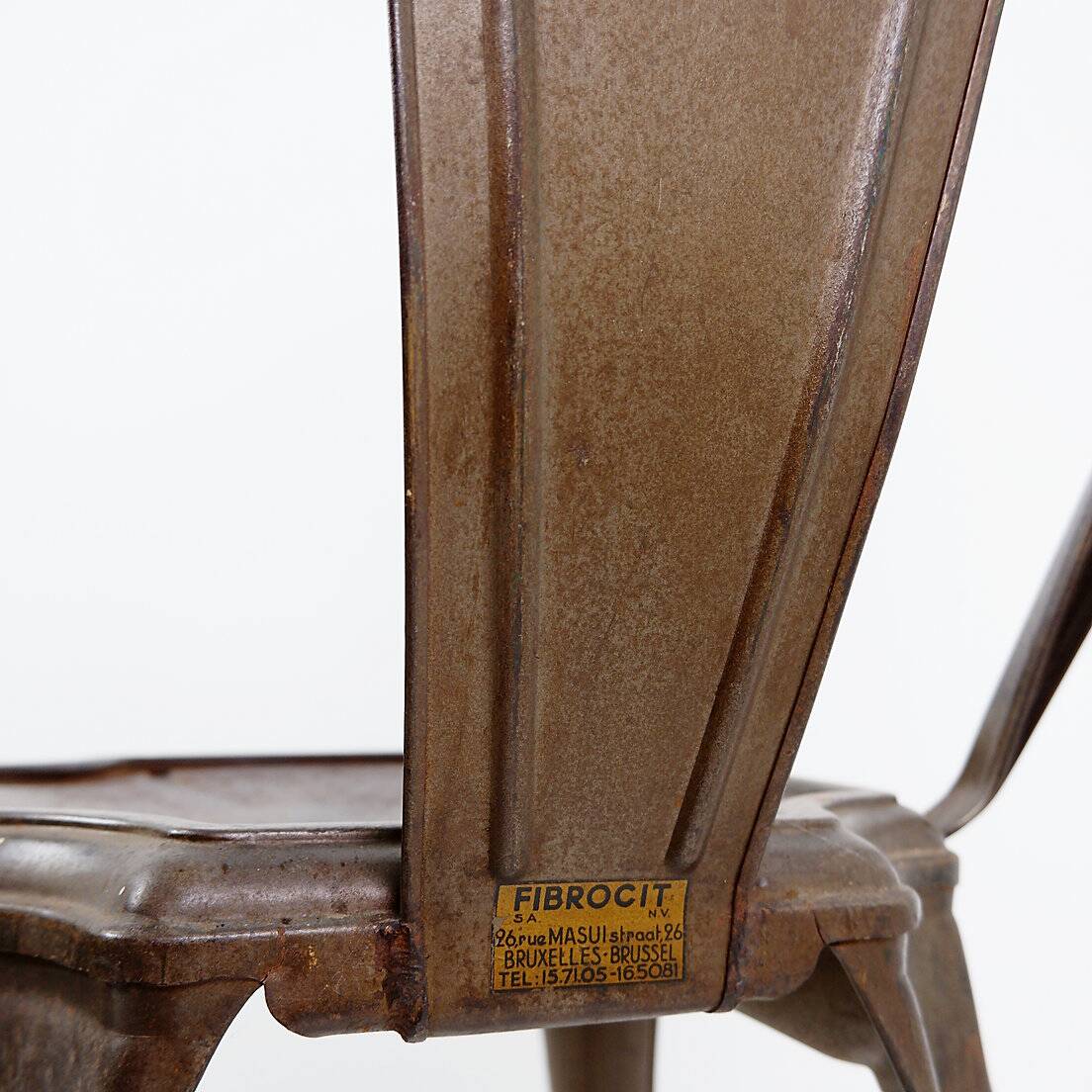 Stackable Industrial Bistro Chairs by Fibrocit of Belgium - Set of 4 - 1950s