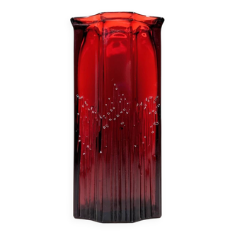 Vintage Avon burgundy glass vase