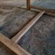 Table de ferme française ancienne en chêne avec tiroir latéral