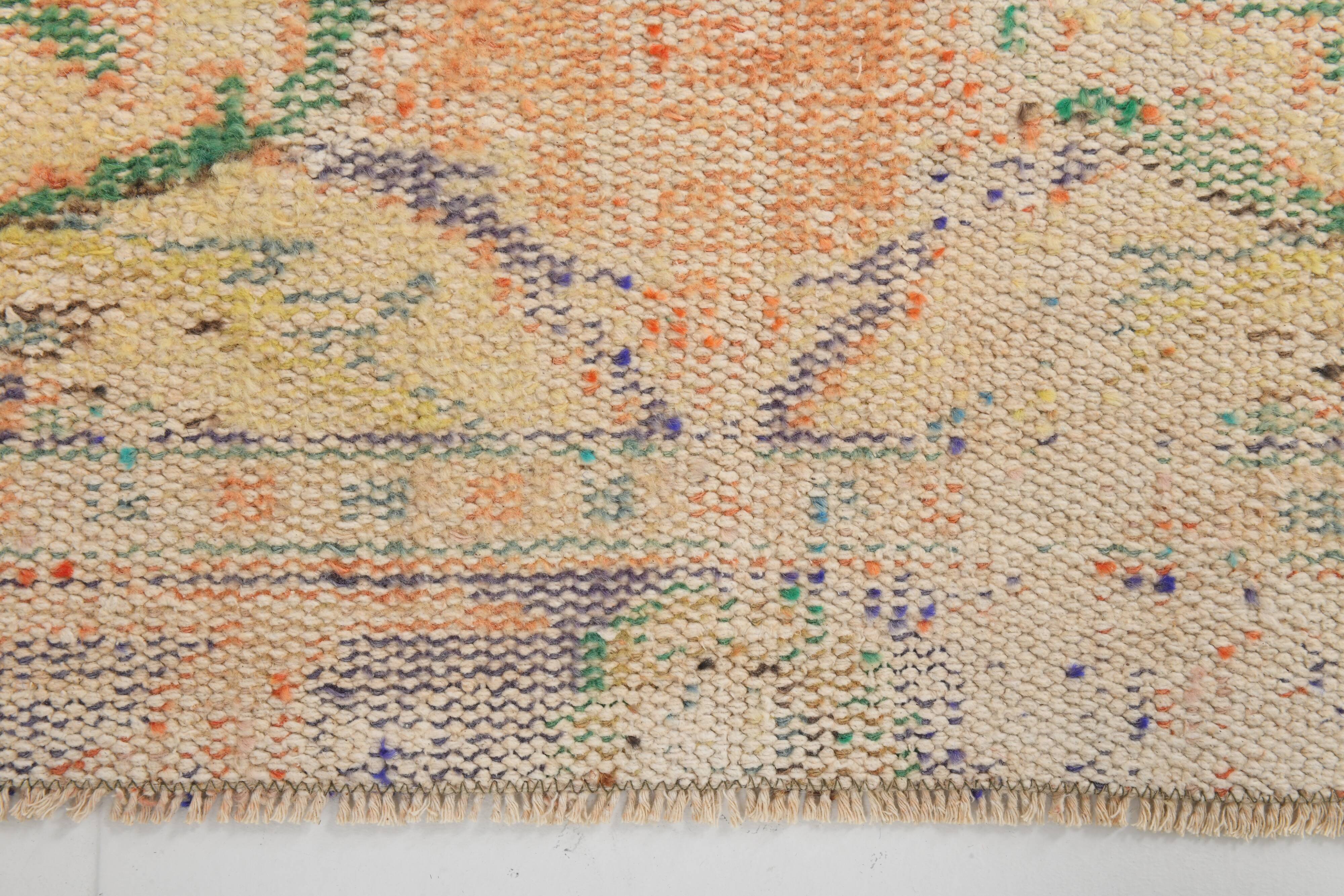 Apricot Tones Oversize Vintage Oushak Rug, 174x300 Cm