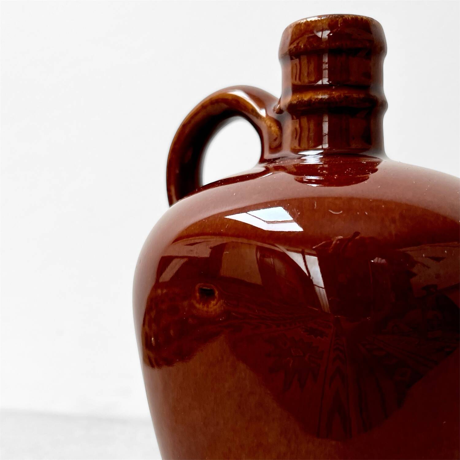 Vintage glazed stoneware pitcher – French craftsmanship – 1970s