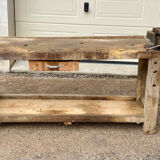 Antique French Carpenter's Workbench in Solid Beech – Early 20th Century