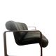 Vintage black leather sofa / Martin Stoll sofa