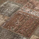 Handwoven oriental vintage 198 cm x 302 cm brown patchwork carpet