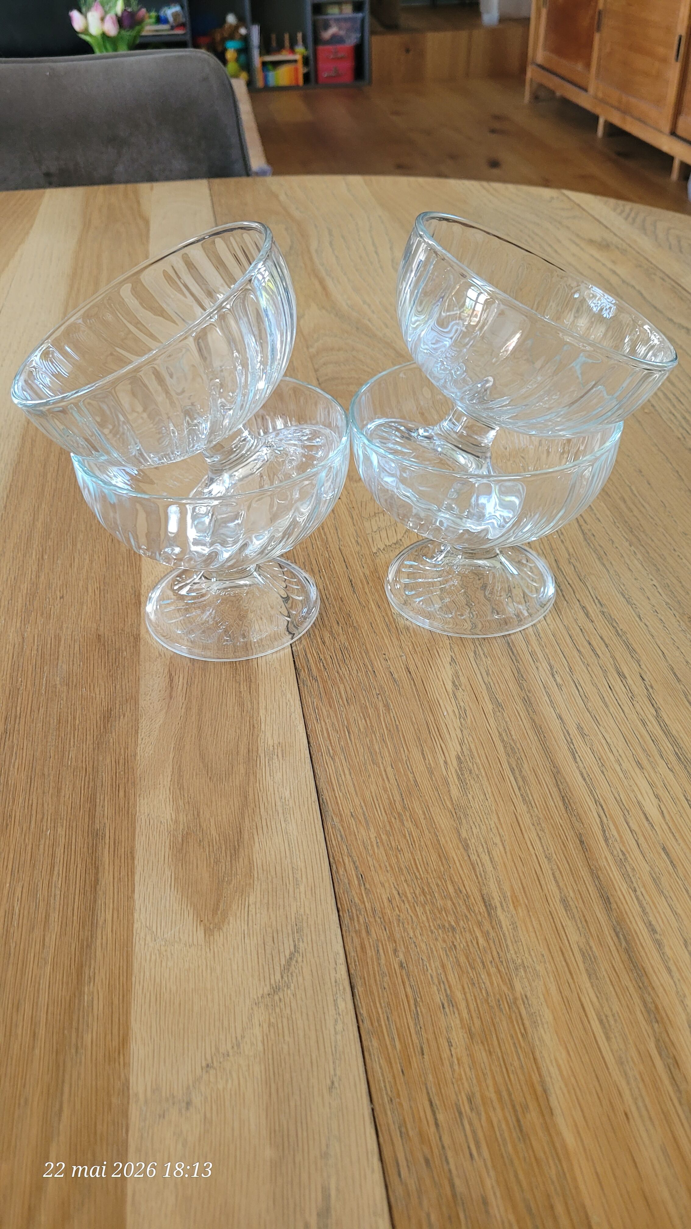 4 coupes à glace en verre transparent  - Luminarc