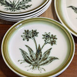 Plates and dish Gien herbarium décor