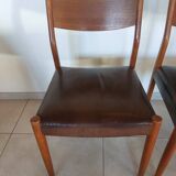 2 Fristho Franeker chairs, Scandinavian, teak and leather.