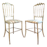 Paire de chaises Chiaviari en laiton