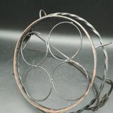 Art Deco wrought iron and frosted glass servant with vine leaves circa 1930