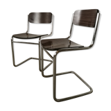 Pair of cantilever chairs from the 80s bauhaus style