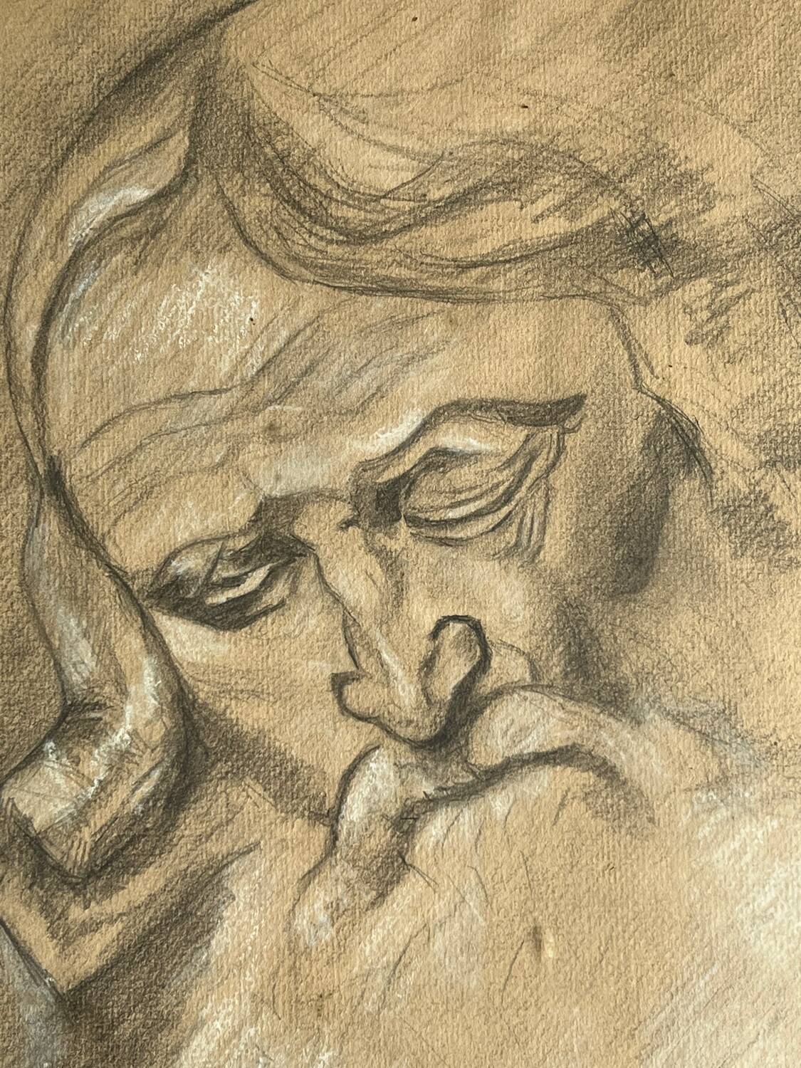 Drawing: portrait of an old man after Titian