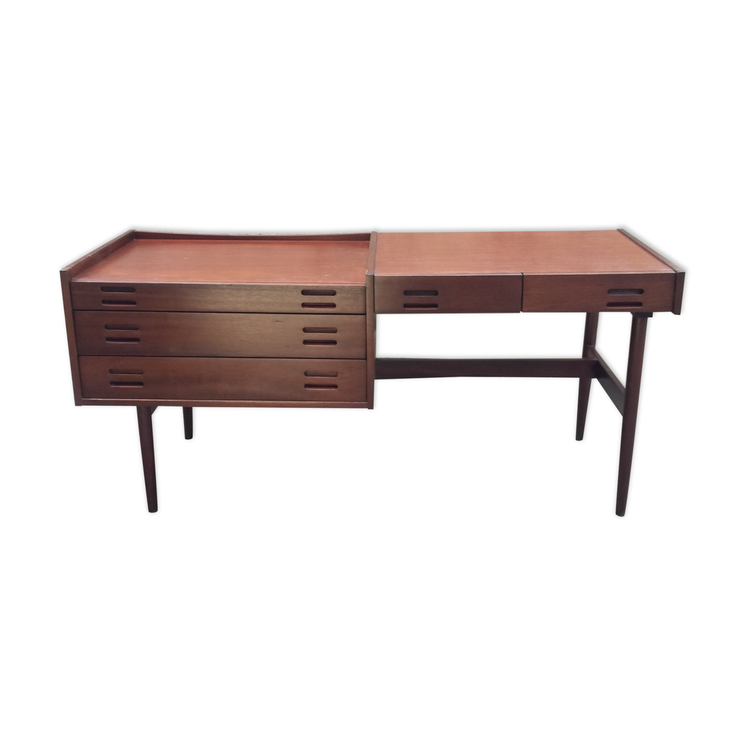 Midcentury desk with box and mahogany finish L166