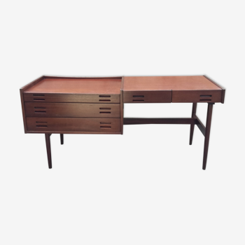 Midcentury desk with box and mahogany finish L166