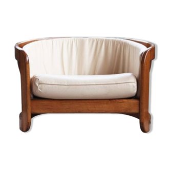 Howard & Pearsall 1970s Oak Sculptural Armchair