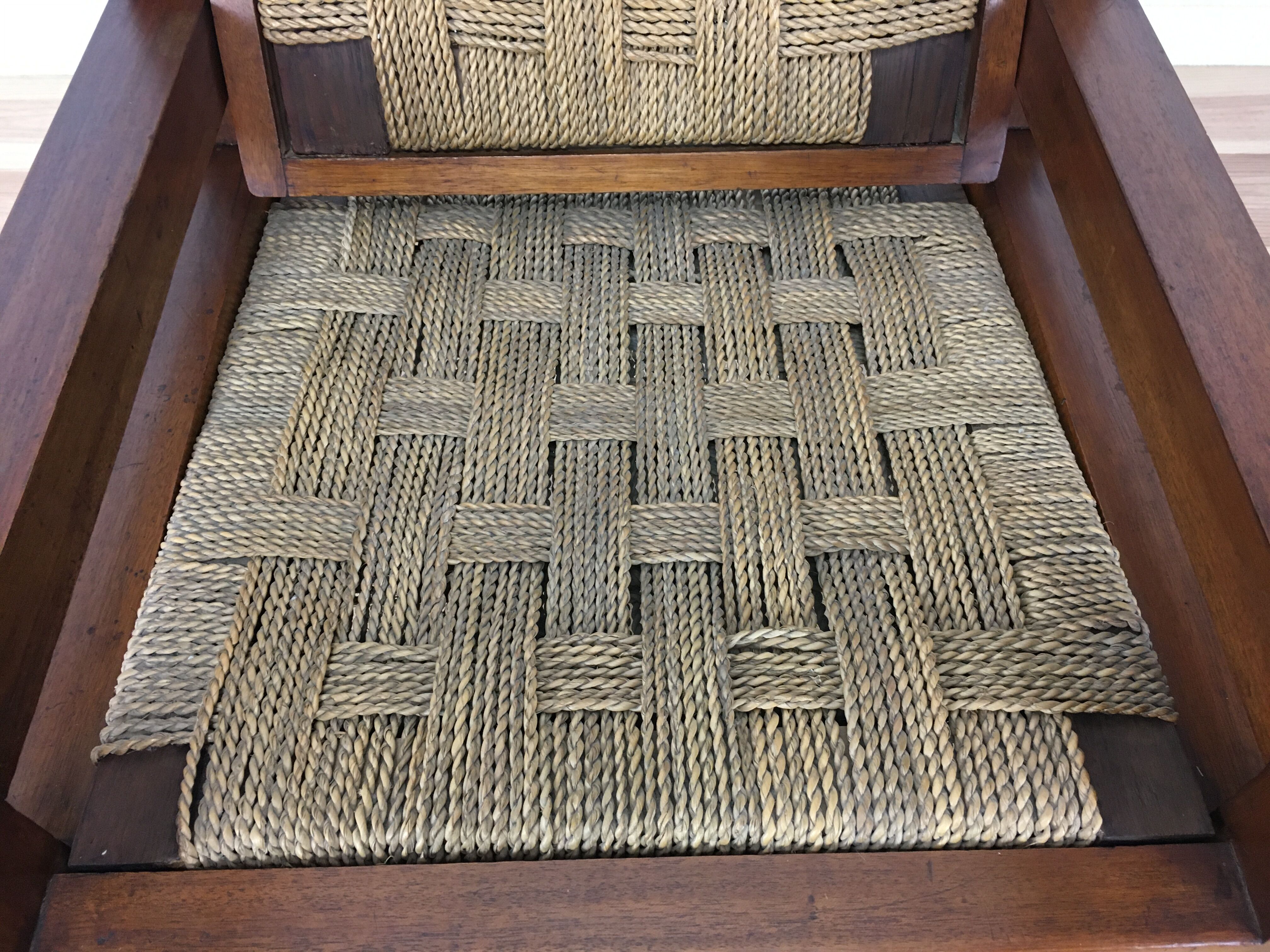 Art Deco rope armchair, made of wood