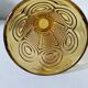 Art Deco vase in molded pressed glass, amber color