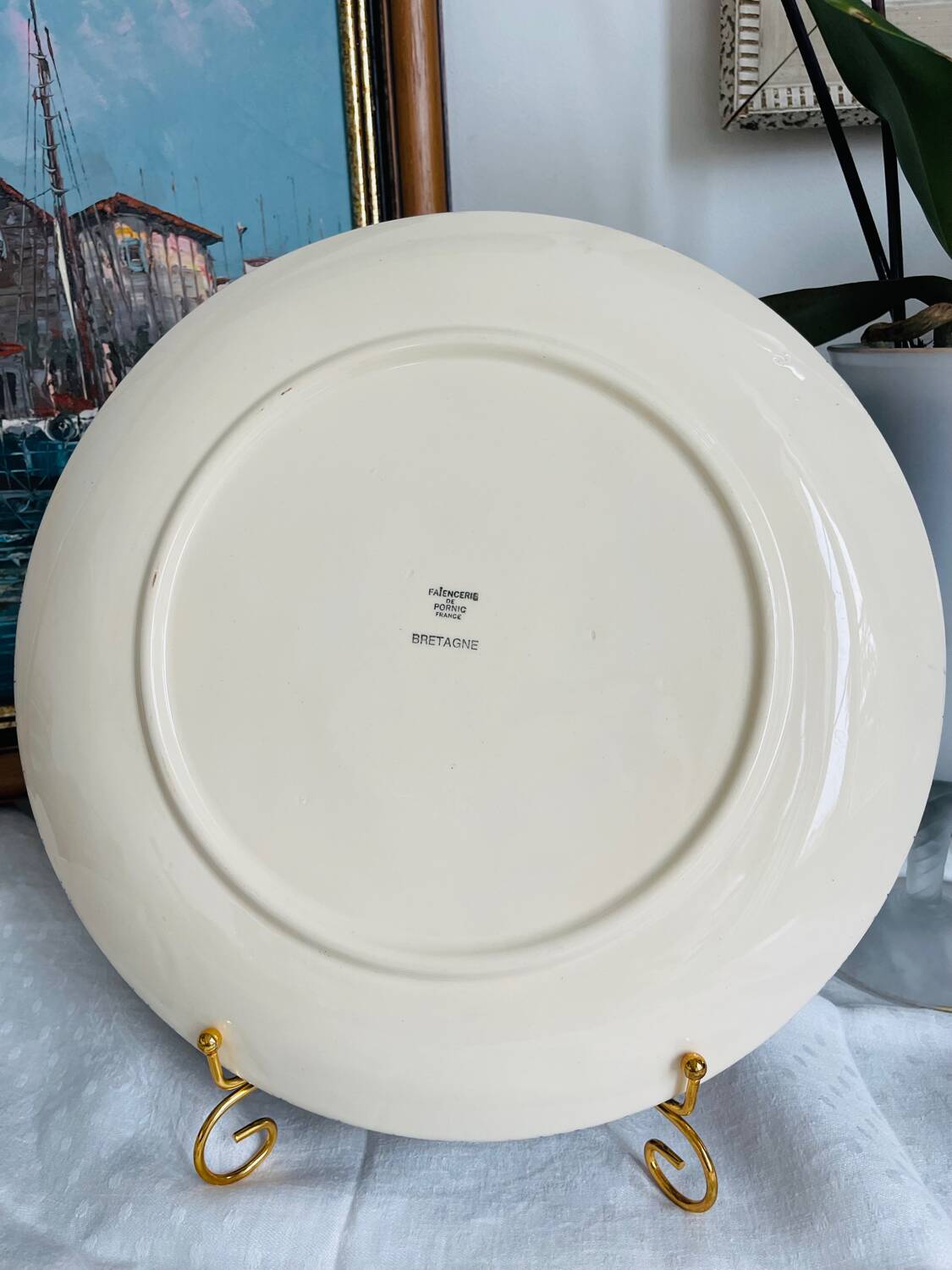 Plat à huîtres 12 places – Faïencerie de Pornic, Bretagne