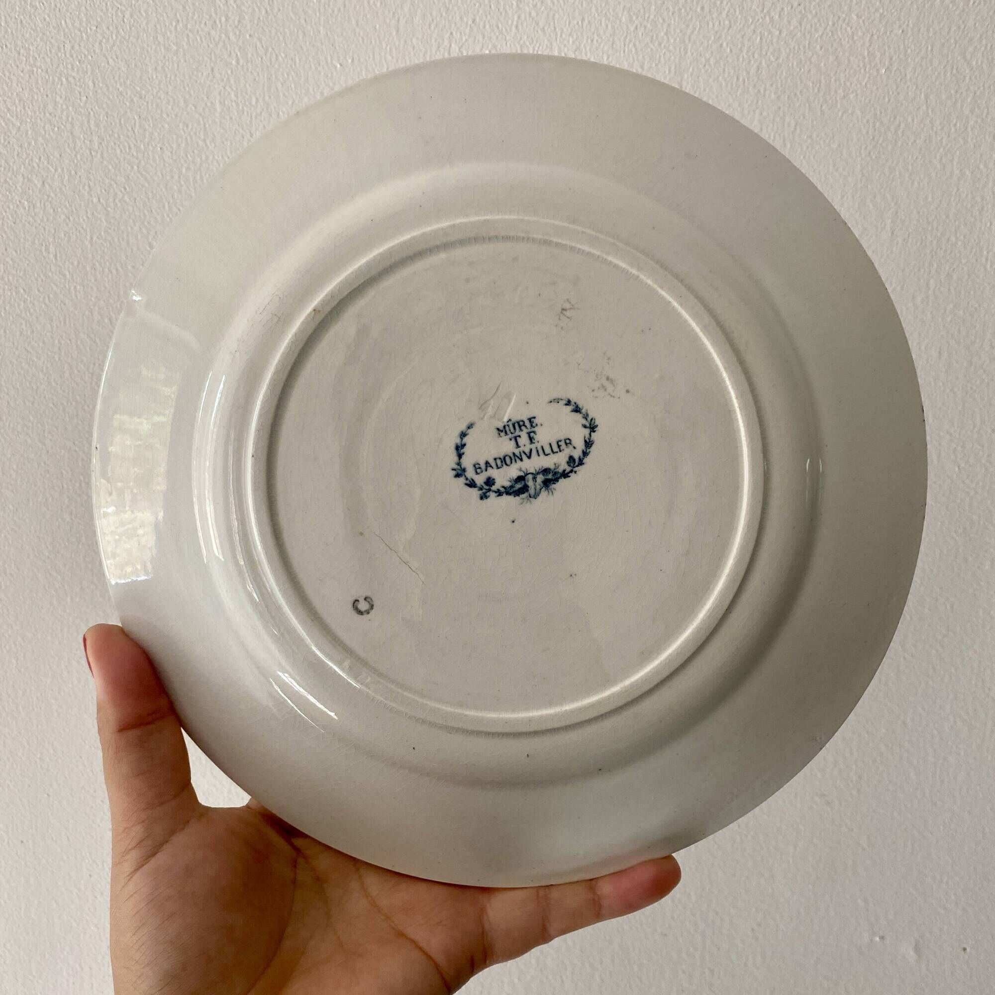 Set of 8 vintage flat ironstone plates - Mismatched -
