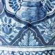 Dutch Chinoiserie Table Lamp, Blue and White Delft, by Makkum, with a New Coral Silk Shade