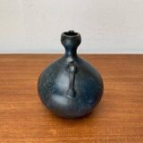 Vintage German brutalist studio pottery vase carafe by Gerhard Liebenthron, 1980.