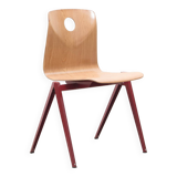 Vintage Galvanitas S22 chair, beech and red
