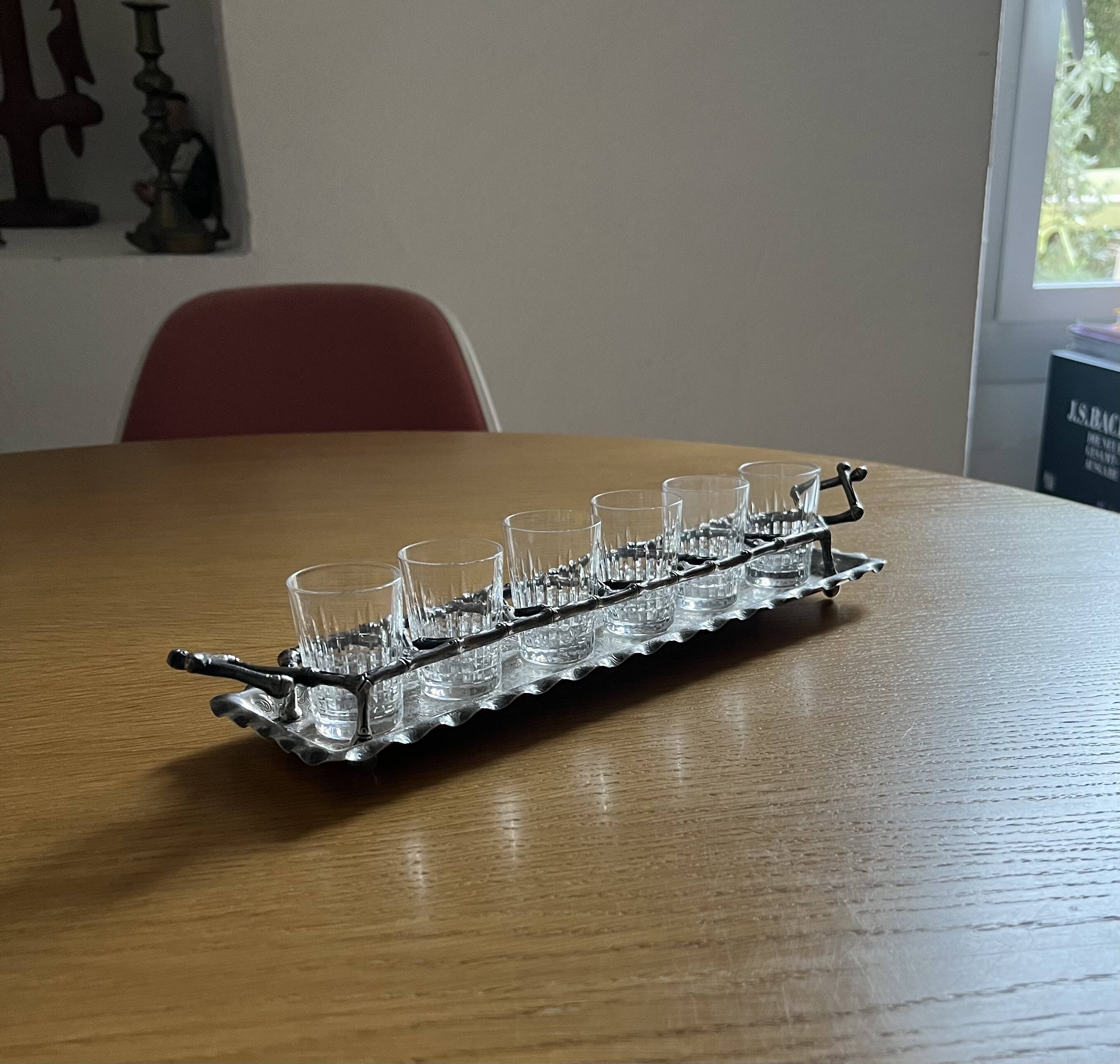 Baccarat liqueur set, glasses, and stand. Rare item.