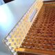 Cane and lucite tray, Alpac 1980
