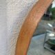 Scandinavian round mirror in teak