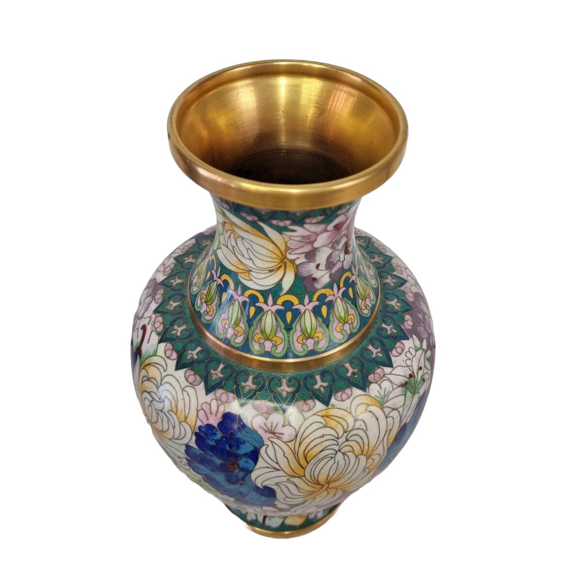 Vintage Cloisonné Vase Pastel, 1950s