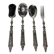 Four-piece silver-plated confectionery set, late 19th century