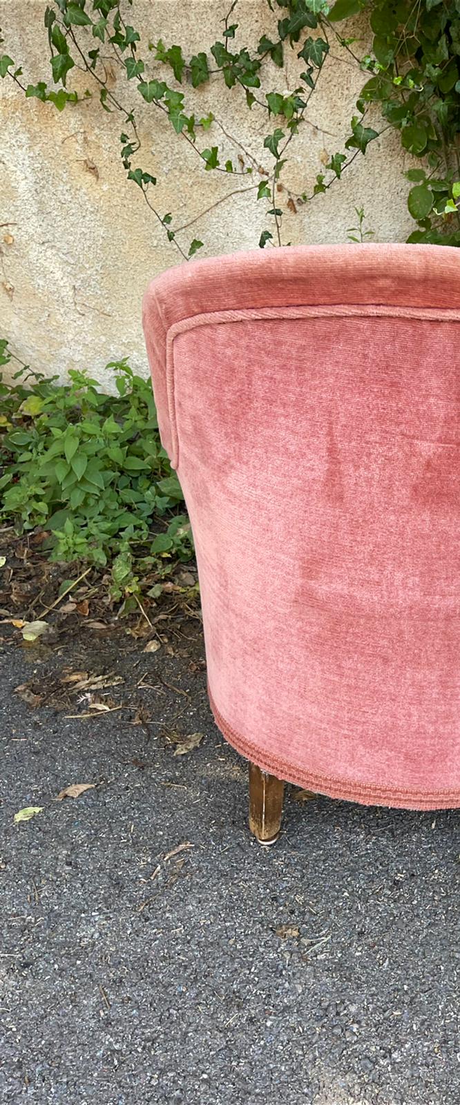 Upholstered velvet armchair