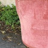 Upholstered velvet armchair