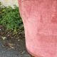 Upholstered velvet armchair