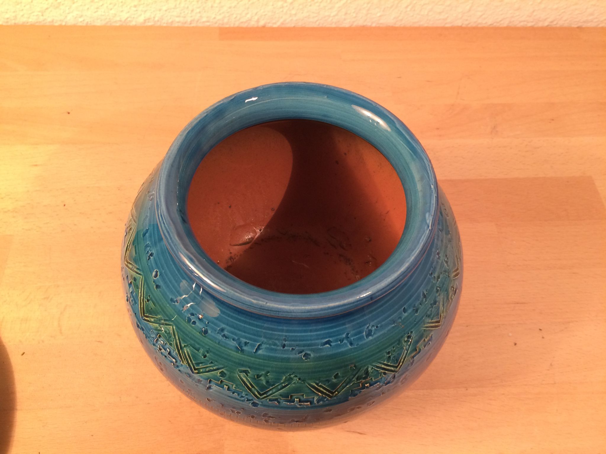 Vase boule Bitossi Aldo Londi Rimini Blue