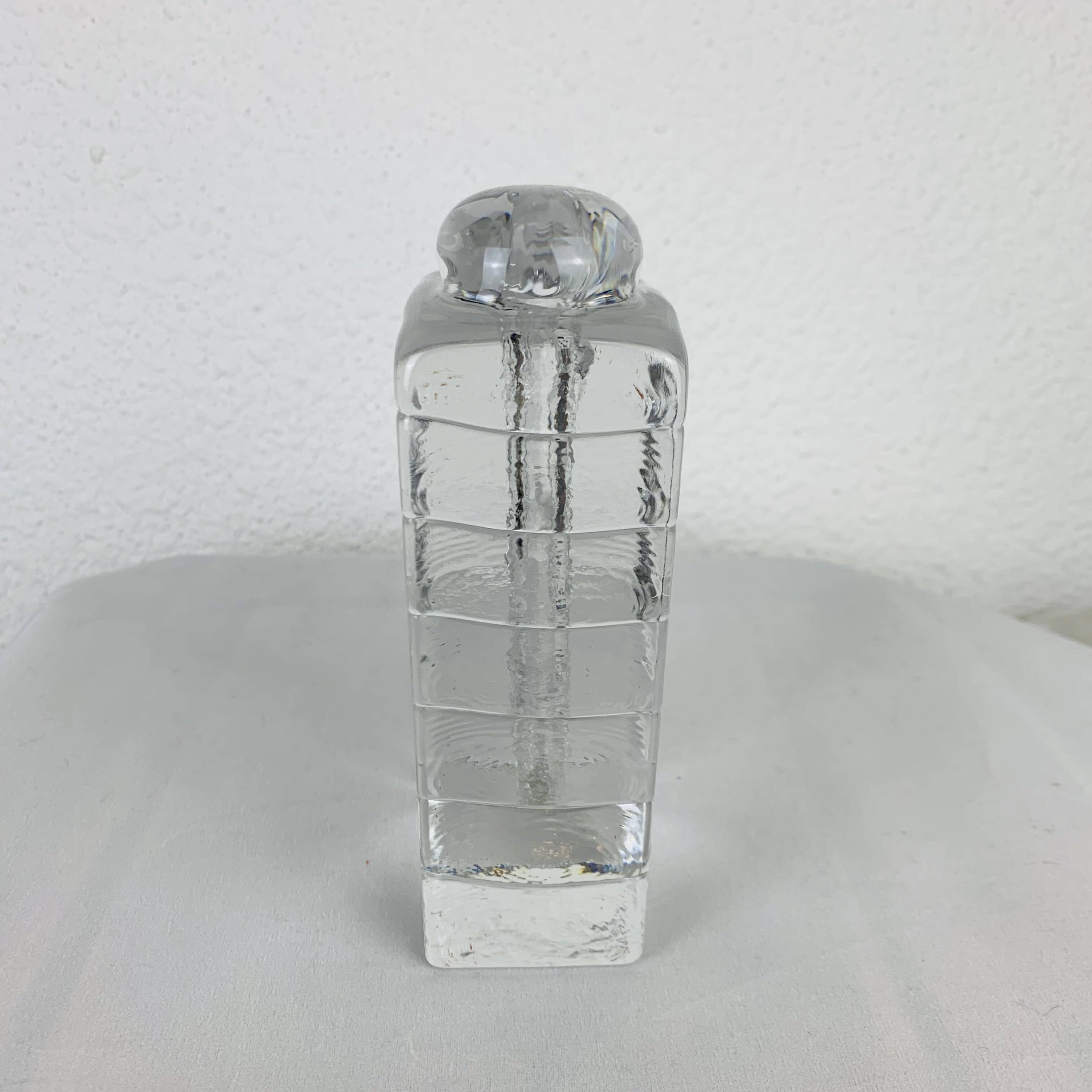 Glass block vase for Walther Glas 1960