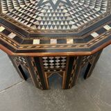 Large Ottoman pedestal table in ebony and mother-of-pearl, 19th century