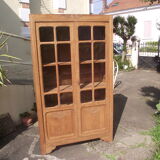 Glass cabinet art deco period library in oak