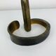 Brutalist candle holder, wrought iron with a golden patina.