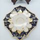 Pair of Square Plates Porcelain from Paris Cobalt and Gold Empire Style