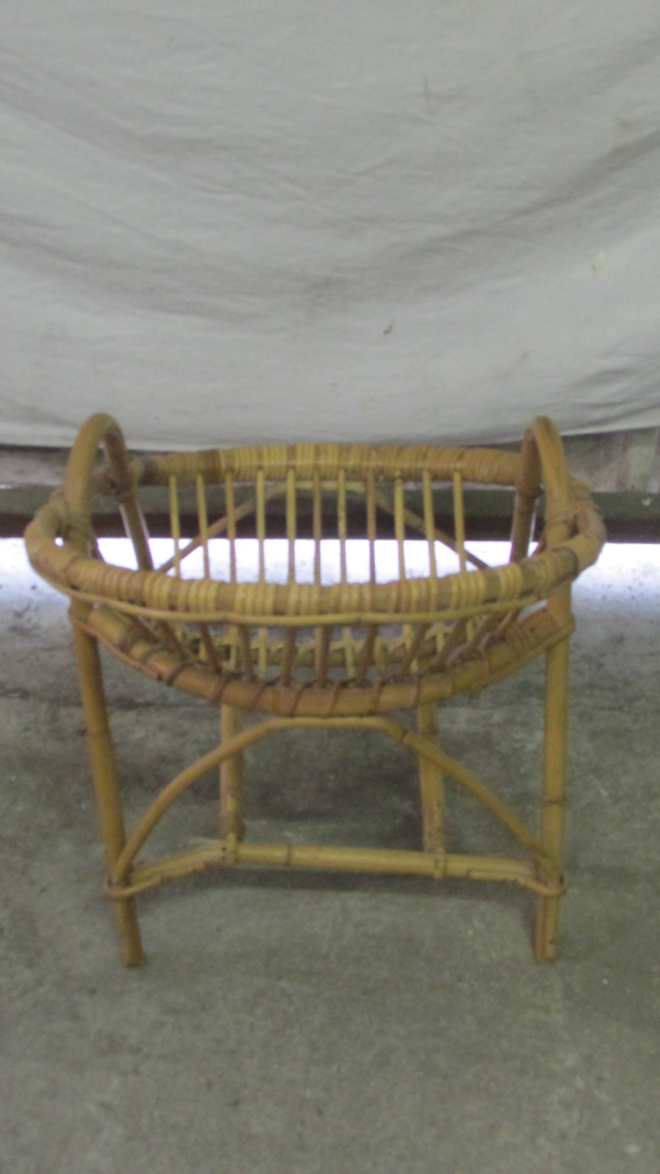 Children's rattan/bamboo shell armchair