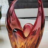 Empty pocket/Cutting/Centerpiece Murano, in blown Art glass. Floral shape/tulip