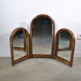 Triptych rattan mirror year 70.